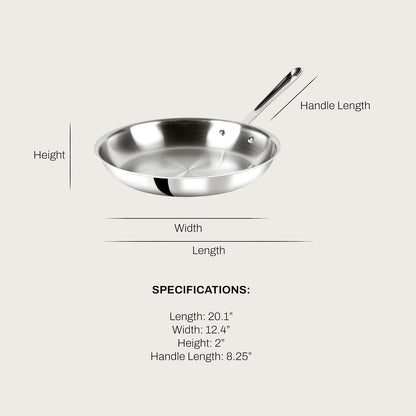 All-Clad D3 Stainless Steel 12" Fry Pan, Made in the USA | the Original Bonded Professional Cookware, Large Frying Pan, Induction Compatible, Oven Safe up to 600F2