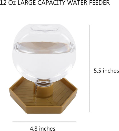 Reptile Water Feeder,Gecko Bearded Dragon Automatic Water Dispenser 12 Oz Amphibians Waterer Dish Terrarium Bowls for Lizards Turtles Snake Frog,Round Shaped6