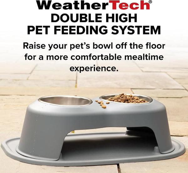 Weathertech Double High Pet Feeding System - Elevated Dog/Cat Bowls - 8 Inch High Dark Grey (DHC3208DGDG)8