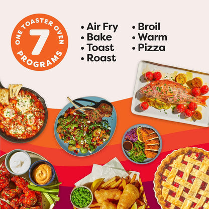 No Preheat Required* 4-Slice Air Fryer Toaster Oven with Instantheat Technology, 7-In-1, Air Fry, Bake, Toast, Roast, Broil, Warm, and Make Pizza4