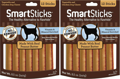Smartbones Smartsticks Rawhide-Free Dog Treats, Peanut Butter, 12 Count | with Real Peanut Butter & Chicken, Easy to Digest Chew, Vitamin & Mineral Enriched, Supports Dental Health, for Small Dogs6