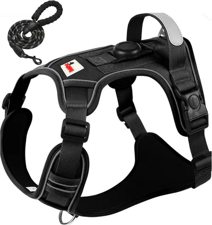 Boldpet® Dog Harness with Airtag Holder and Leash Set- No Pull Dog Harness Reflective Design -Escape Proof with Safety Buckles- Breathable Oxford for Small, Medium and Large Dogs -Air Tag Not Included11