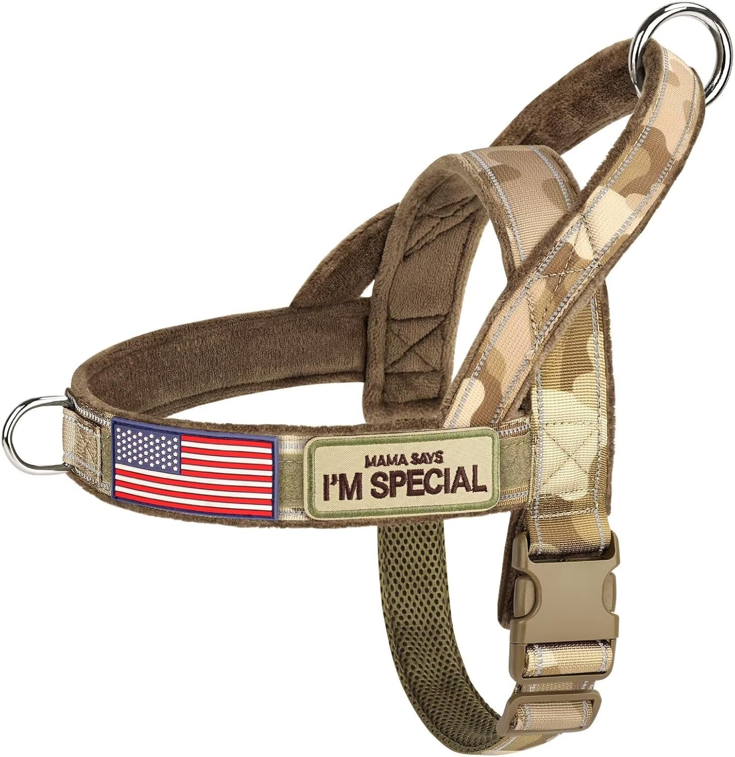 forestpaw-no-pull-dog-harness-with-large-handle-comfortable-l-brown-adjustable-fits-chest-26-31-50-80-lbs-slip-on-quick-release-easy-control-soft-padded-for-medium-large-dogs-walking-training