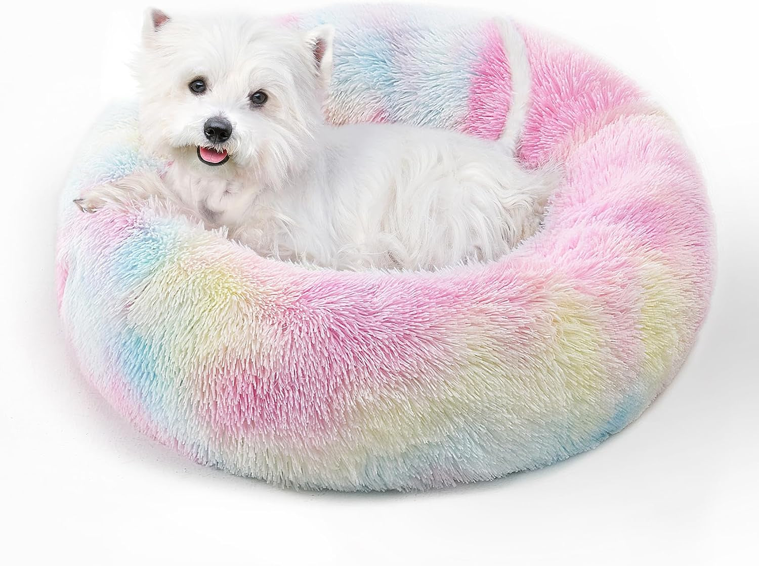calming-round-dog-bed-cat-bed-for-indoor-cats-medium-size-washable-anti-slip-anti-anxiety-donut-dog-beds-for-small-dogs-cats-fluffy-plush-soft-dog-bed20-inch-light-grey