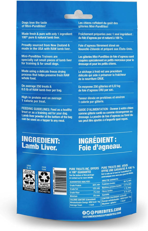 Purebites Mini Lamb Single Ingredient Freeze Dried Dog Treats, 2.4 Oz | 100% Lamb, Freeze Dried Raw in USA, High-Value Training Reward, No Fillers, Great for Dogs with Allergies2