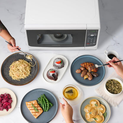 0.7 Cu. Ft. Countertop Microwave Oven – 700 Watts Power, Auto Cook Settings, Defrost, Easy Clean and Child Safety Lock - White6