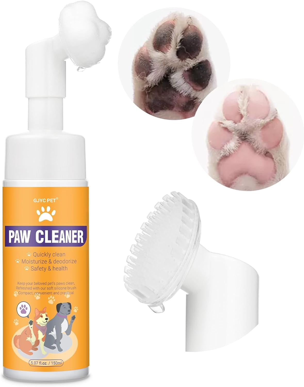 paw-cleaner-for-dogs-and-cats-magic-foam-clean-paws-no-rinse-foaming-cleanser-dry-shampoo-foot-cleaner-brush-with-rose-extract-odor-control-wash-good-for-puppy