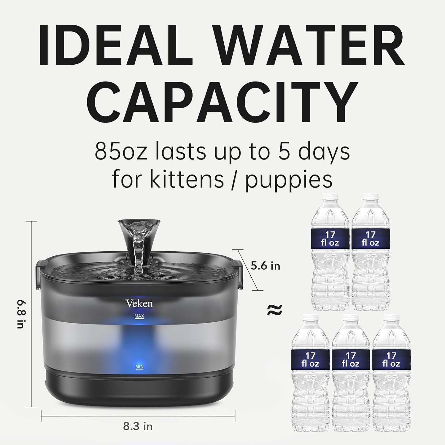 veken-85oz-2-5l-cat-water-fountain-with-detachable-tank-secure-clips-easy-to-clean-assemble-quiet-operation-led-light-pet-drinking-dispenser-gifts-cats-dogs-and-small-pets-black