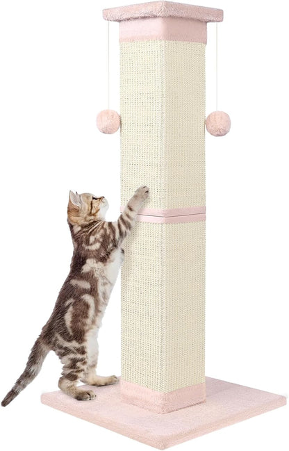 SOCATER Cat Scratching Post 33 Inch Nature Sisal Cat Scratch Post for Indoor Cats, Large Cat Scratcher Protect Your Furniture, for All Breeds9