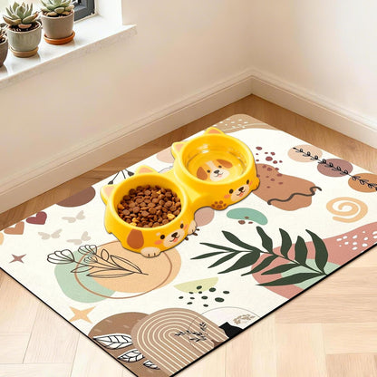 Pet Feeding Mat for Floors Cat Food Mat Waterproof Dog Food Mat and Water Absorbent Quick Dry Non Slip Mat for Cat Bowls35