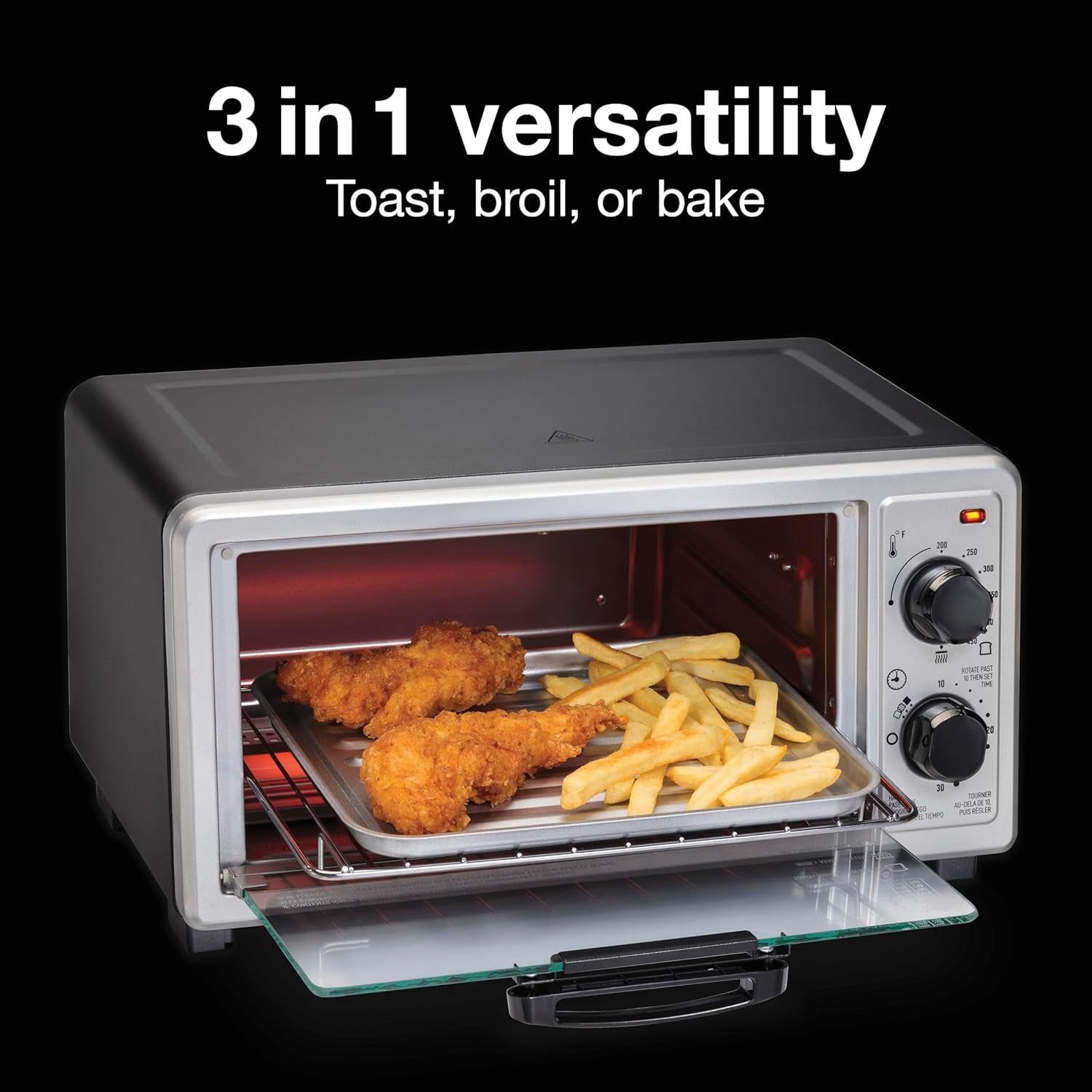 4-slice-countertop-toaster-oven-bake-broil-toast-200-450-f-adjustable-temp-30-minute-timer-automatic-shutoff-black-and-silver-31260g