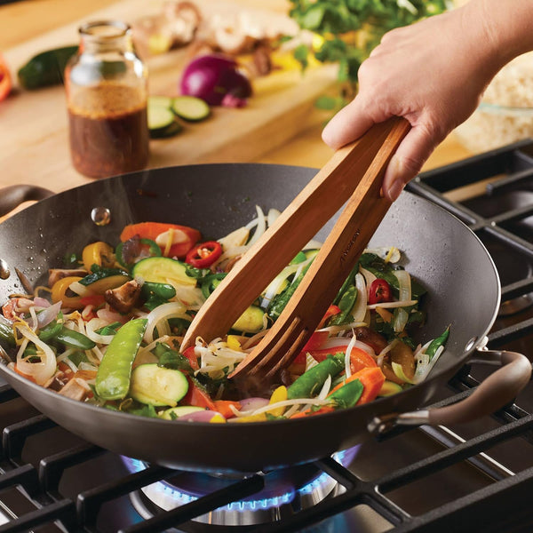 Advanced Home Hard Anodized Nonstick Wok/Stir Fry with Lid and Cooking Tool, 14 Inch, Bronze9
