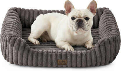 Orthopedic Dog Bed for Small Dogs & Cats - Washable Rectangle Pet Bed with Anti-Slip Bottom, Soft Calming Cat & Puppy Bed for Indoor Pets (25"X21"X6", Cream)12