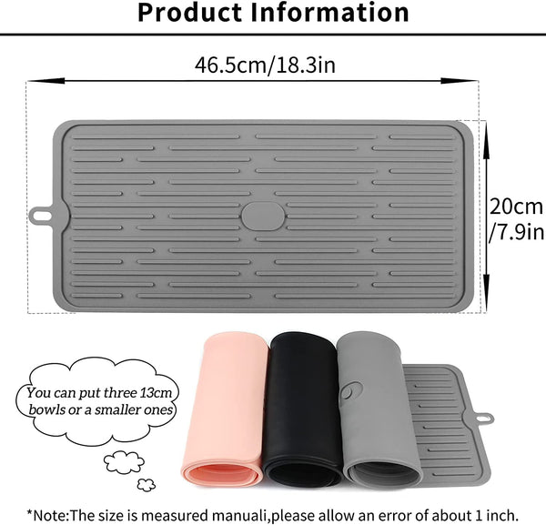 Ptlom Pet Placemat for Dog and Cat, Mat for Prevent Food and Water Overflow, Suitable for Medium and Small Pet, Grey, Silicone2