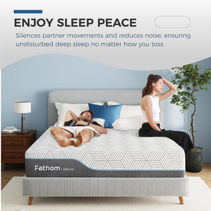 Medium Queen Mattress 12 Inch Memory Foam Mattress Queen Size Bed in a Box for Back Pain Relief and Cool Sleep with Gel Foam and Removeable Fiberglass Free Cover, Certipur-Us Certified6