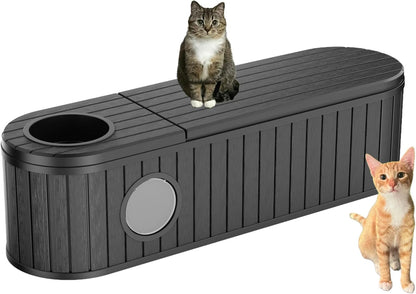 Cat Litter Box Enclosure for Multi-Cat Homes, Hidden Litter Box Furniture for Indoor, Kitty Cabinet with Bench, Easy to Clean, Versatile Design10