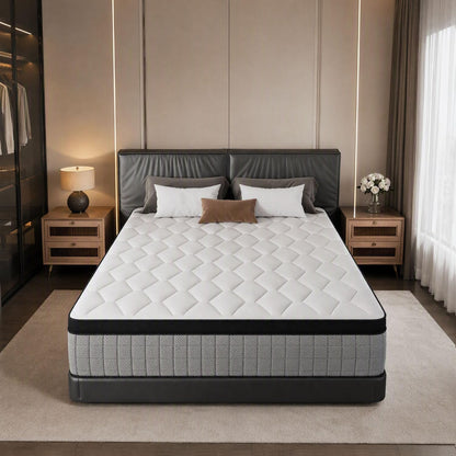 12-Inch Full Mattress,Memory Foam and Spring Hybrid Mattress, Medium Firmness, Lumbar Support, Suitable for Home Bedrooms and Hotels, Boxed, with Pressure Relief and Sound Insulation Features1