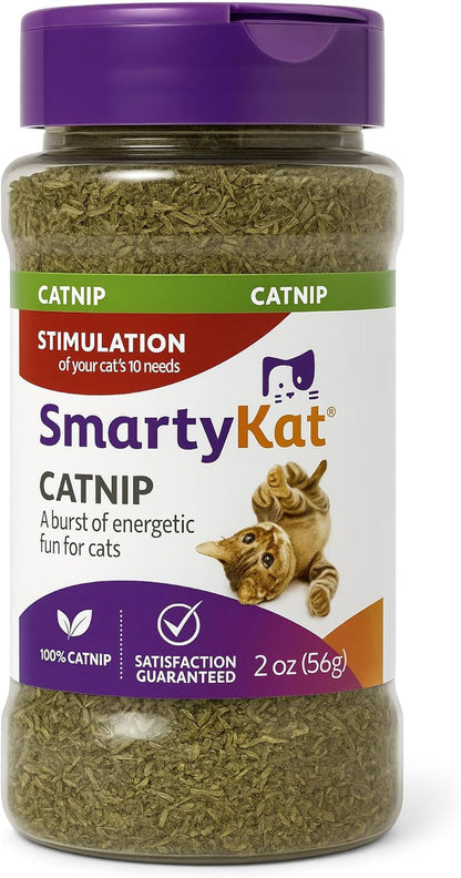 Smartykat Natural Catnip Canister, 100% Natural Cat Nip for Cats, Premium Dried Catnip for Indoor Cats, Positive Training Aid for Play and Exercise, Resealable Shaker Bottle, 2 Ounces1