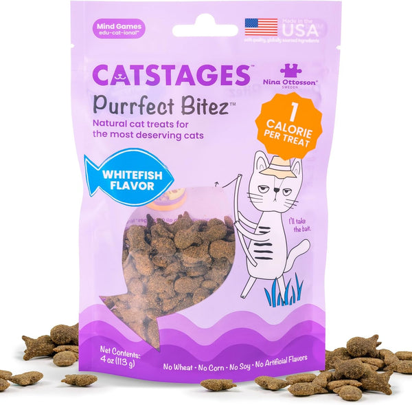 Catstages by Nina Ottosson Purrfect Bitez Natural Crunchy Cat Treats for Puzzles, Toys, Feeders, & Training, Usa-Made, Real Chicken Flavor, 4Oz9