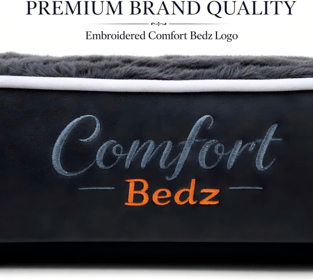 orthopedic-dog-bed-plush-velvet-and-rabbit-fur-raised-bolster-sides-washable-cushion-non-slip-bottom-dark-gray