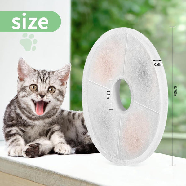 8 Pack Cat Water Fountain Replacement Filters Fit for 3L Flower Water Dispenser Automatic Pet Dog Cat Fountain Filter3