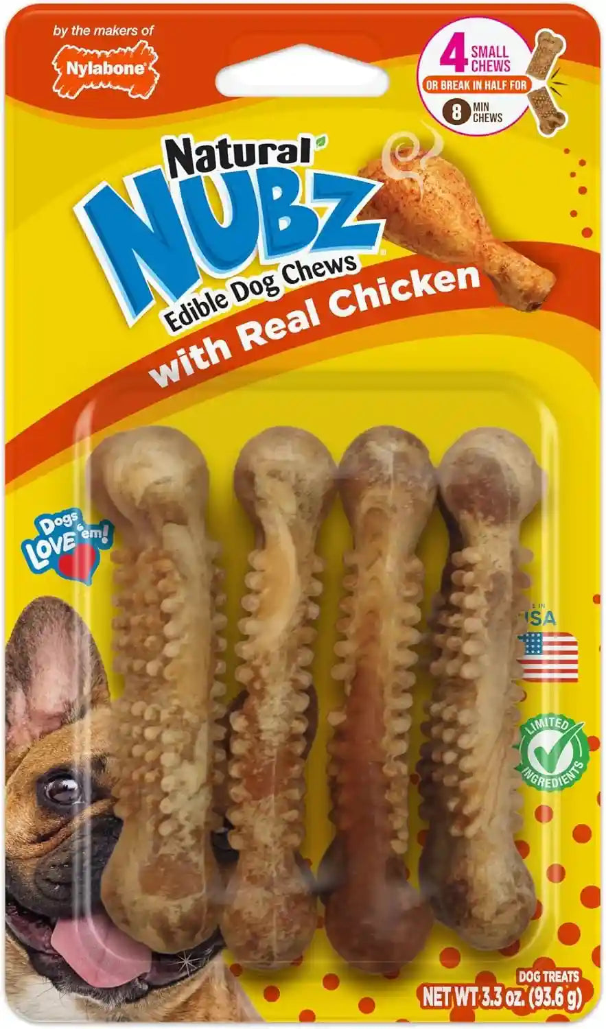 nylabone-nubz-natural-dog-treats-made-with-real-chicken-small-4-count-long-lasting-dog-chews-made-in-usa-limited-ingredients-highly-digestible-dog-dental-treats-for-small-dogs-up-to-30-lbs