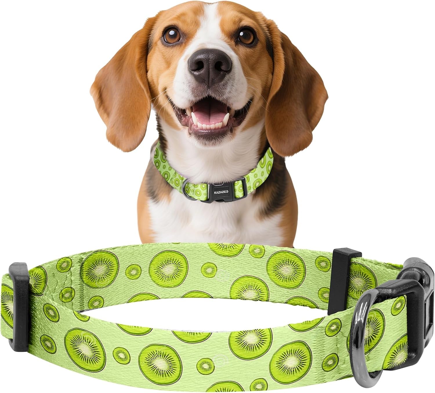 kazazoo-dog-collar-cute-and-soft-nylon-puppy-collar-girl-dogs-adjustable-purple-dog-collars-for-medium-dogs-purple-flowers-m