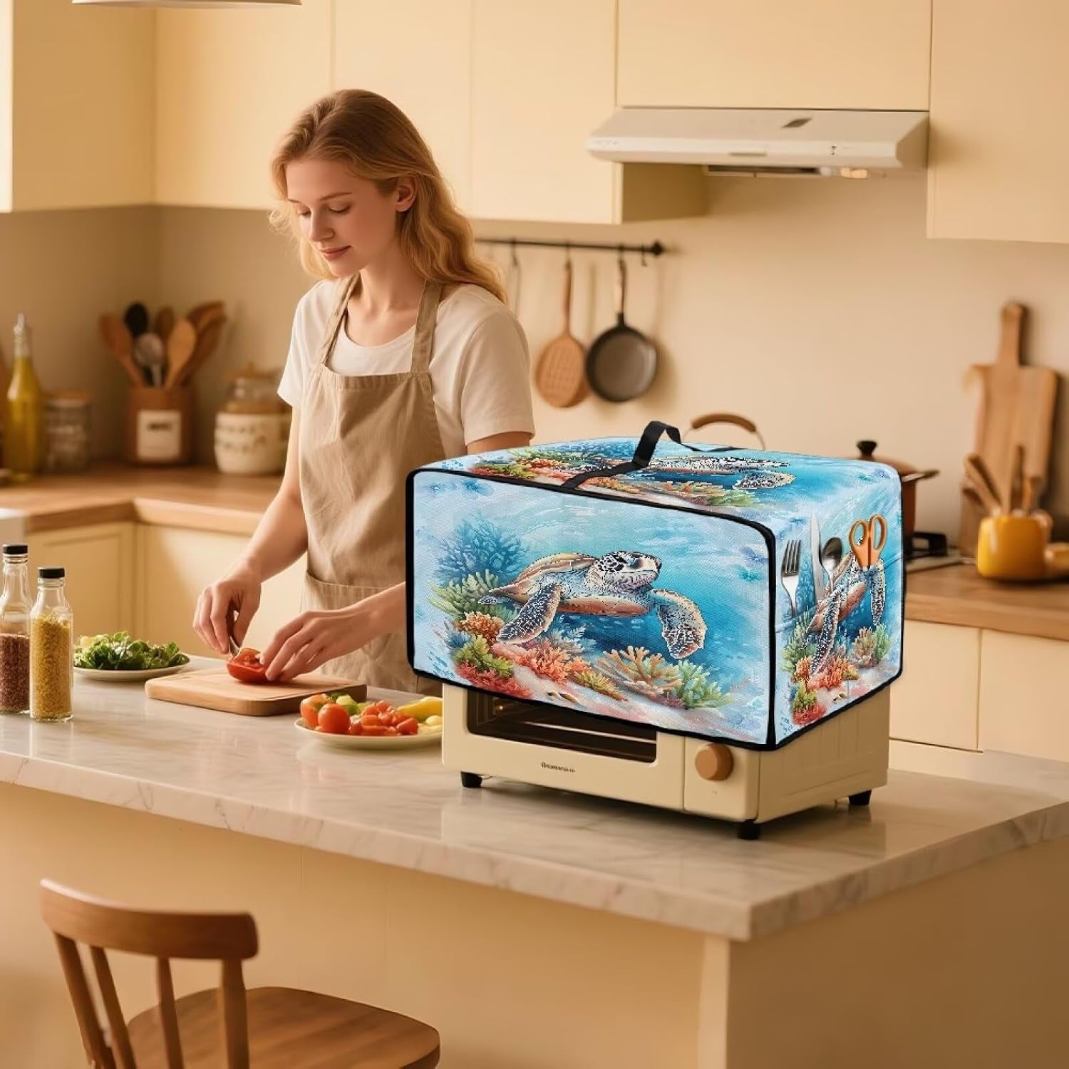 turtle-design-heavy-duty-large-toaster-oven-cover-polyester-dust-protector-air-fryer-microwave-bread-machine-kitchen-countertop-l-22-5x18-5x12-99-inches