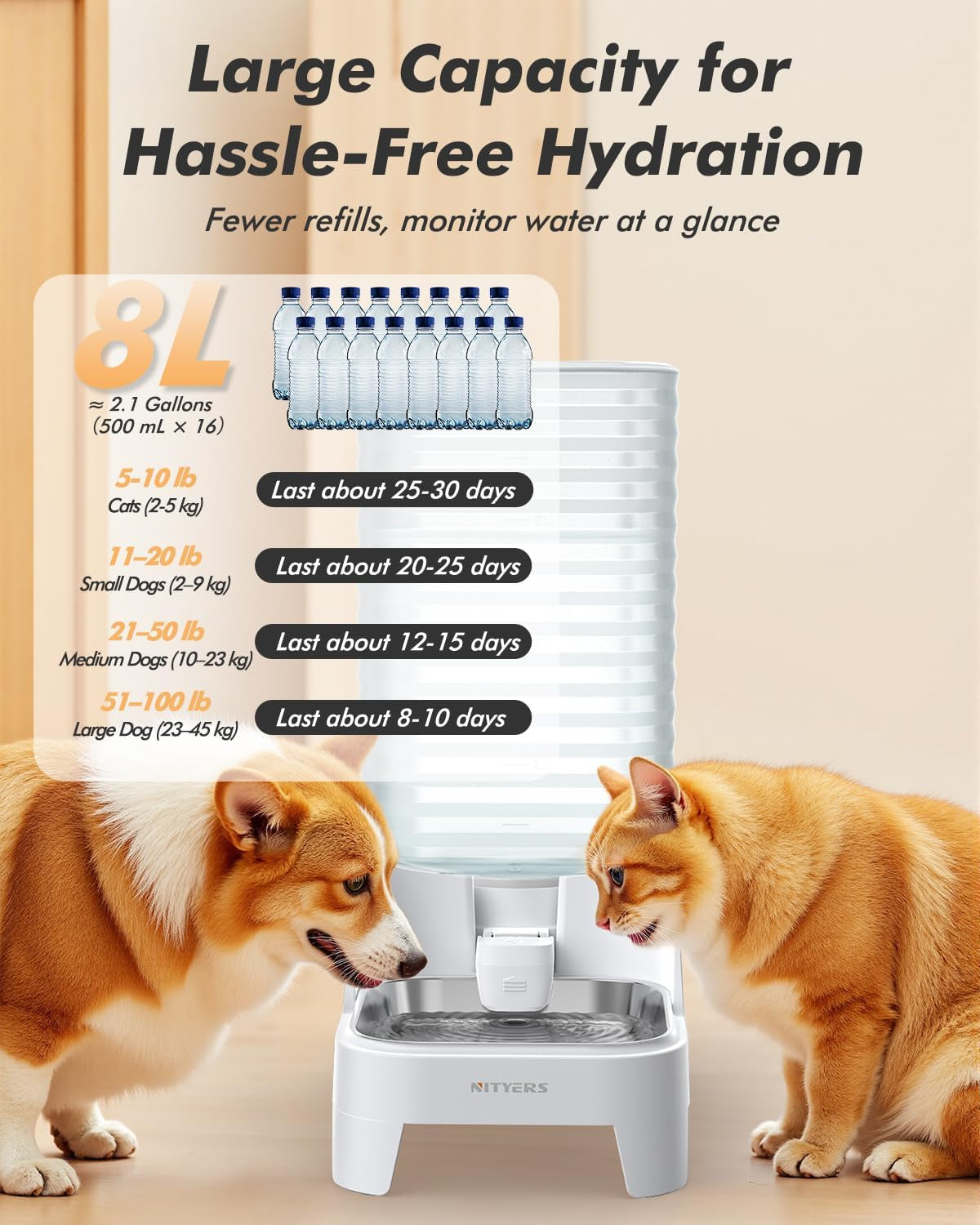 automatic-dog-water-bowl-dispenser-with-patented-faucet-8l-large-gravity-cat-water-dispenser-with-filter-adjustable-base-wide-mouth-for-easy-clean-bpa-free-stainless-steel-pet-waterer-for-pets