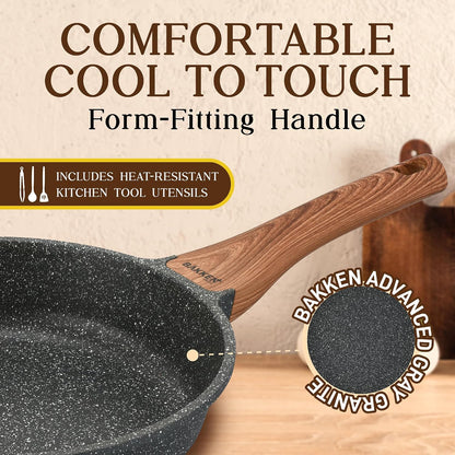 Bakken-Swiss 14-Piece Kitchen Cookware Set – Granite Non-Stick – Eco-Friendly – PFOA, PFOS, and PTFE Free for All Stoves & Oven-Safe - Marble Coatin5