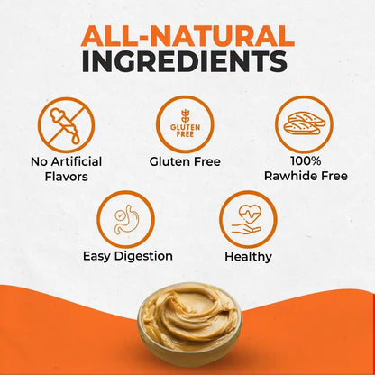 Canine Naturals Rawhide Free Peanut Butter Dog Chews, Sticks, 40 Count | 100% Rawhide Free, Made with Real Peanut Butter, All-Natural, Easily Digestible, 5 in Sticks, Dog Treats, Bulk Value Pack4