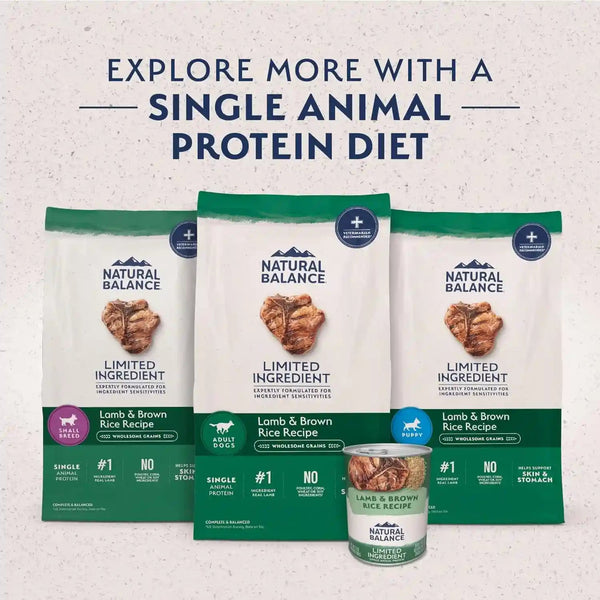 Natural Balance Limited Ingredient Adult Dry Dog Food - Complete Nutrition for Adult Dogs - Wholesome Grains Brown Rice Recipe - Limited Ingredient Formula - 24 Lb - Lamb & Brown Rice6