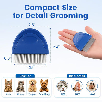 Prime Pets Flea Comb for Dogs and Cats, Stainless Steel Pet Grooming Comb for Flea Checks, Dander, Loose Hair and Tear Stain Debris3