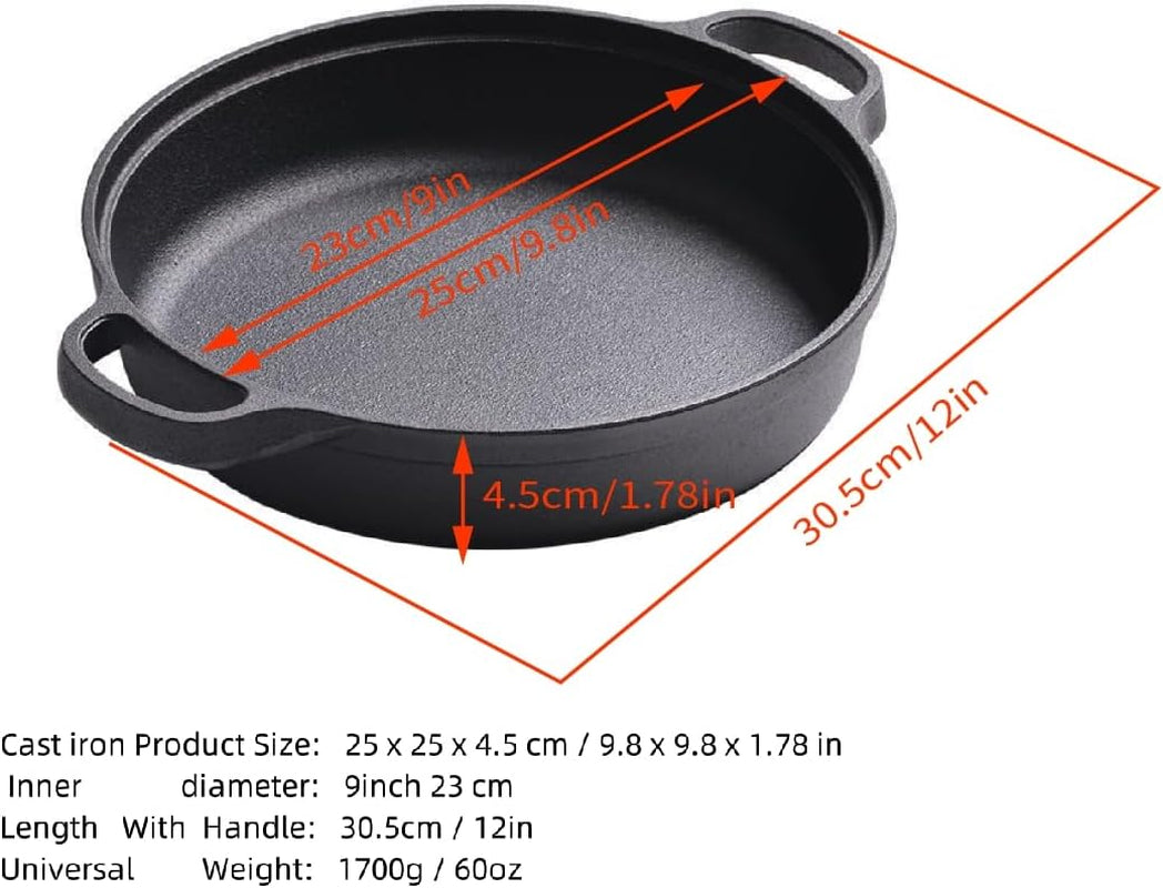 cast-iron-skillet-with-2-handle-9in-23cm-rounde-mini-flat-bottomed-frying-pan-for-fried-steakbread-baking-pizza-outdoor-cooking-camping-grill-stovetop-oven-safe-cookware-9inch-23-cm