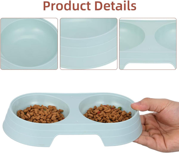 Luxshiny Pet Feeder 8Pcs Anti-Tip Double Feeding Bowls Elevated Cat Food and Water Dishes with Stable Design for Healthy Eating Posture7