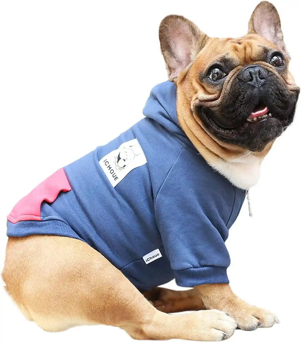 Ichoue French Bulldog Frenchie Clothes Hoodies for Dogs Pug English Boston Terrier Bully Pitbull Corgi Sweatshirt Sweater Clothing - Khaki/Xlarge10
