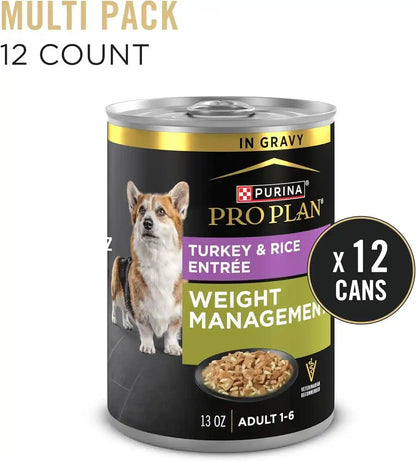 Purina Pro Plan Weight Management Wet Dog Food Turkey and Rice Entree in Gravy - (Pack of 12) 13 Oz. Cans3
