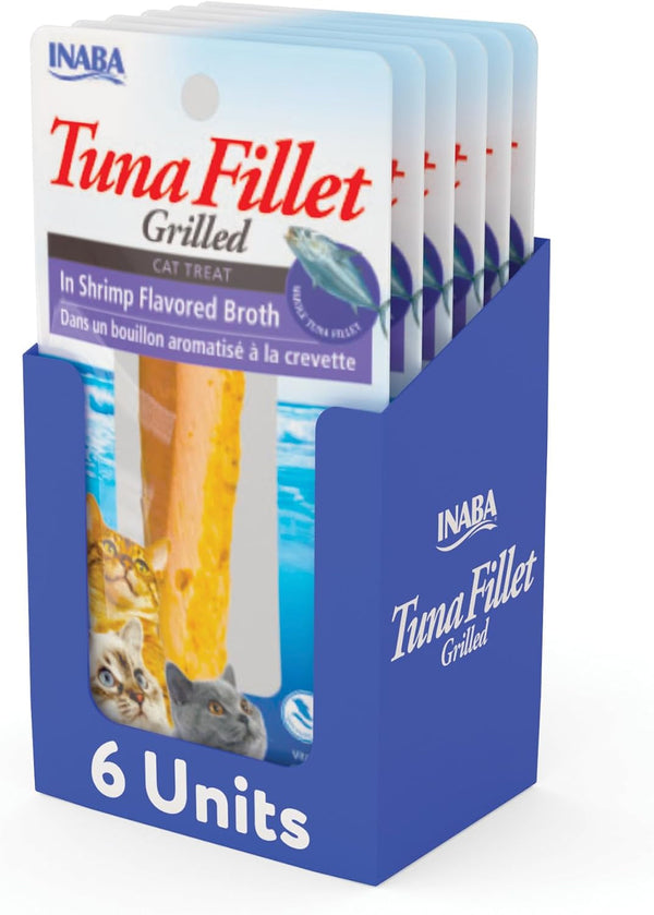INABA Grilled Fillets Cat Treats, Tuna in Tuna Broth, 6Ct | Hand-Cut Grilled Tuna, Broth-Packed, Vacuum Packed, 71% Moisture, Immune Support, Grain-Free, 6 X 0.52 Oz Fillets15