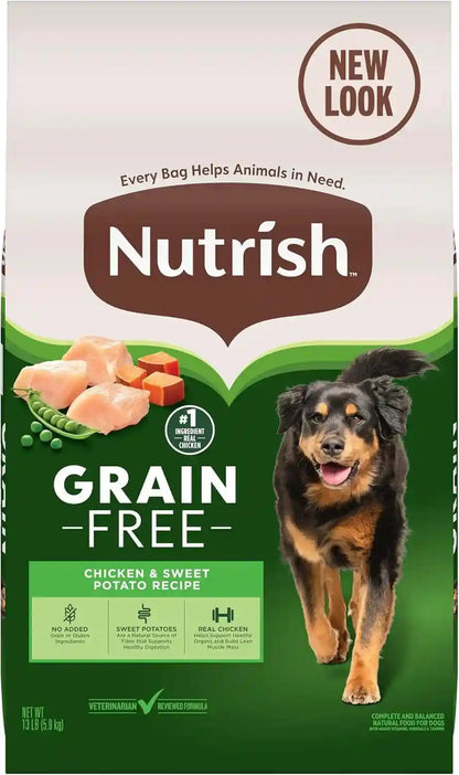 Nutrish Grain Free Chicken Dry Dog Food, 26 Lb. Bag, (Rachael Ray) | Made with Sweet Potatoes to Support a Healthy Digestion, No Added Grain or Gluten Ingredients or Artificial Preservatives13