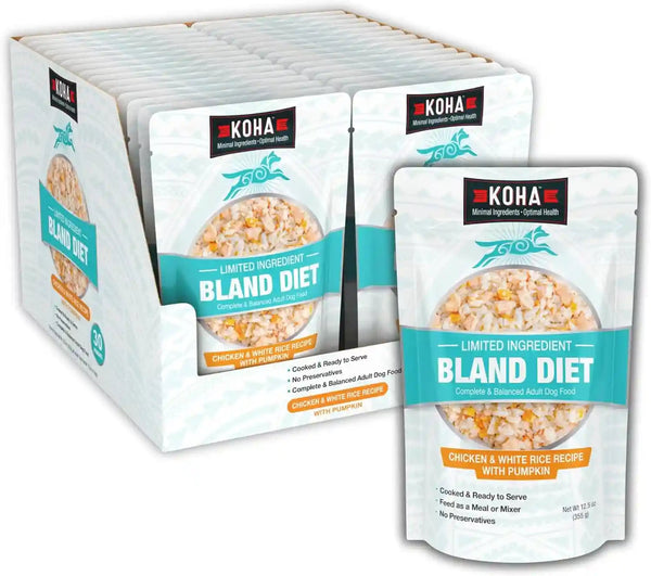 KOHA Limited Ingredient Bland Diet for Dogs, Chicken and White Rice Sensitive Stomach Wet Dog Food, Sold in over 5,000 Vet Clinics & Pet Stores, Gentle Easy to Digest Bland Diet Dog Food, Pack of 612