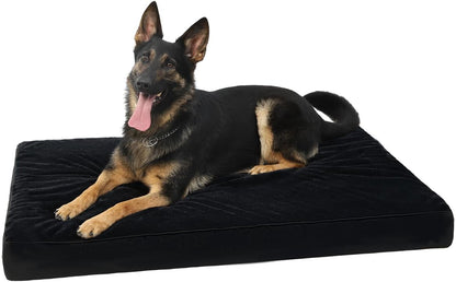 KSIIA Orthopedic Dog Bed for Large Dogs with Waterproof Lining, Grey, 35X22 | Deluxe Soft Plush Dog Crate Bed, Washable Pet Mat with Removable Cover & Egg Crate Foam for Large Dogs Sleeping & Relaxing11