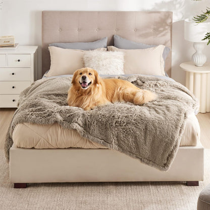 Bedsure Waterproof Dog Blanket for Small Dogs Cats Fluffy Faux Fur, 30X40 | Plush Fuzzy Reversible Pet Blankets for Couch and Dog Bed, Soft Calming Throw Cat Puppy Blanket Washable, Dog Gift, Brown15
