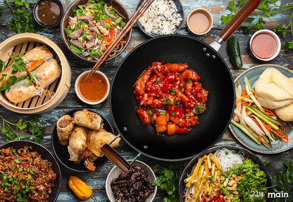 Light Weight Cast Iron Wok, Stir Fry Pan, Wooden Handle, 14 Inch, Chef’S Pan, Pre-Seasoned Nonstick, Commercial and Household, for Chinese Japanese and Others Cooking7