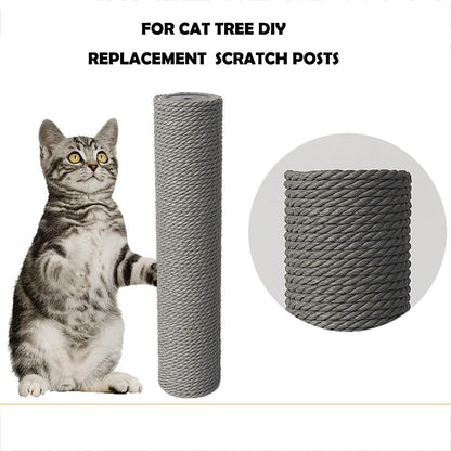 2Pcs M10 Cat Tree Replacement Post - Gray Kraft Paper Cat Scratching Post Replacement Pole DIY M10 Bolt Sturdy PVC Tubes Screws Included (3.46 * 15.7")3