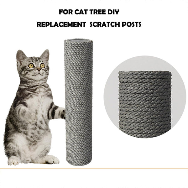 2Pcs M10 Cat Tree Replacement Post - Gray Kraft Paper Cat Scratching Post Replacement Pole DIY M10 Bolt Sturdy PVC Tubes Screws Included (3.46 * 15.7")3
