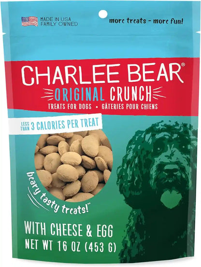Charlee Bear Dog Training Treats, Cheese & Egg Recipe, Low Calorie (Under 3 Calories), Limited Ingredient Crunchy Dog Treats, 16 Oz. Resealable Bag1