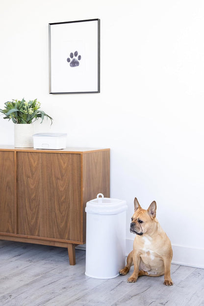Ubbi Pet Waste Pail, White | Odor-Locking Cat Litter Disposal System, Stainless Steel Pet Waste Can with Safety Lock & Scoop, No Special Bags Required10