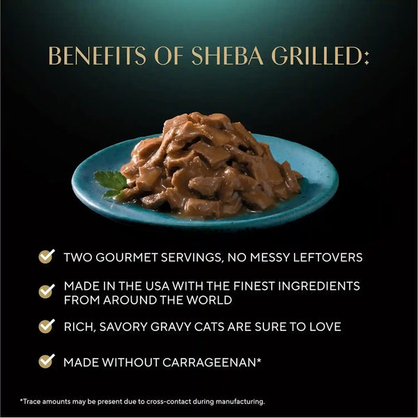 Sheba Perfect Portions Grilled Bites Wet Cat Food, Tuna, 2.6 Oz, 24 Ct | Real Tuna, Snap-Peel-Serve Twin-Pack Trays, Zero Leftovers, Shredded Grilled Strips, Aafco-Compliant, 48 Servings3
