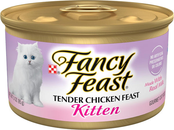 Purina Fancy Feast Kitten Tender Chicken Feast Wet Kitten Food Pate - (Pack of 24) 3 Oz. Cans1