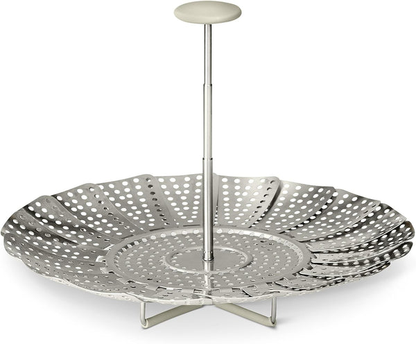 Extendable Steamer Basket for Vegetables, Dumplings and Seafood, Expands from 5.6 to 9.25 In., Stainless Steel, Dishwasher-Safe1